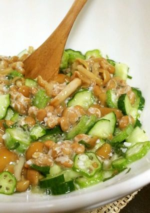 塩麹と大葉で☆ねばねば納豆サラダ-レシピのメイン写真