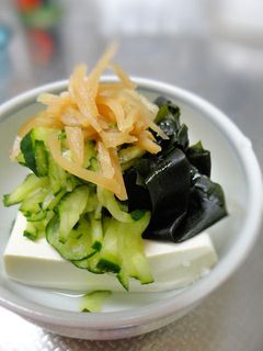 簡単☆豆腐とワカメの生姜ポン酢-レシピのメイン写真