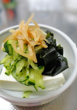 簡単☆豆腐とワカメの生姜ポン酢-レシピのメイン写真