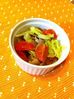 レンジで簡単☆豚とキャベツとトマト蒸し風-レシピのメイン写真