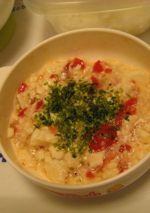 幼児食　豆腐とトマトのとろろサラダ-レシピのメイン写真