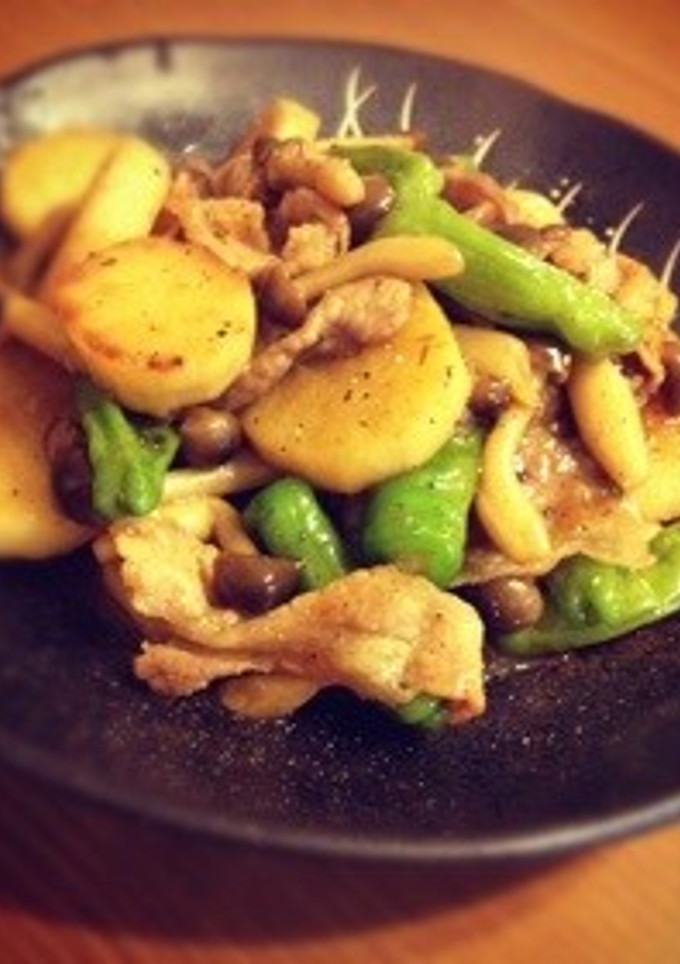 ♤長芋と豚肉の甘辛炒め♧-レシピのメイン写真