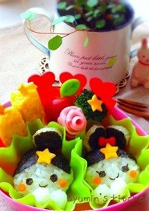 七夕弁＊キャラ弁＊彦星さまと織姫さま弁当-レシピのメイン写真