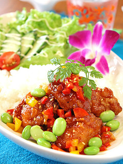 唐揚げリメイク夏野菜たっぷり甘辛韓国風★-レシピのメイン写真