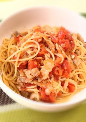 フレッシュトマトと豚バラのパスタ-レシピのメイン写真