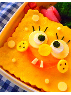 キャラ弁:簡単スポンジボブ-レシピのメイン写真