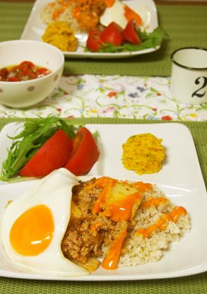 ピリ辛☆豚ひき肉と厚揚げのあんかけ丼-レシピのメイン写真