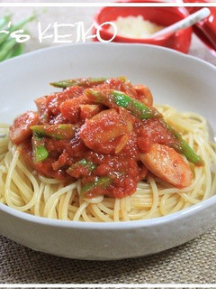 モロッコインゲンのトマトスパゲティ-レシピのメイン写真