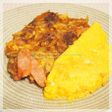 余り物カレーでポテトガレット+オムレツ♪