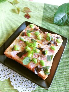 枝豆×ベーコン×大葉のラー油風味トースト-レシピのメイン写真