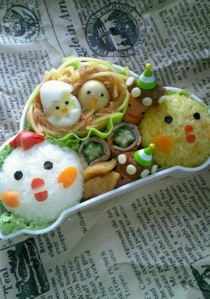 幼稚園のお弁当 ☆ニワトリファミリー☆-レシピのメイン写真