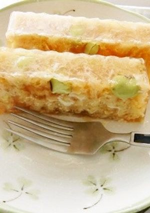 暑い夏、枝豆入り、錦玉風しょうゆ寒天-レシピのメイン写真