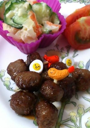 お弁当にも♪ミニ照り焼きミートボール-レシピのメイン写真