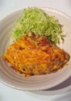 ひき肉と玉ねぎのオムレツ♡-レシピのメイン写真