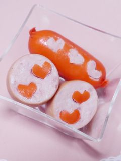 ♥2色のウインナーdeハート♡キャラ弁-レシピのメイン写真