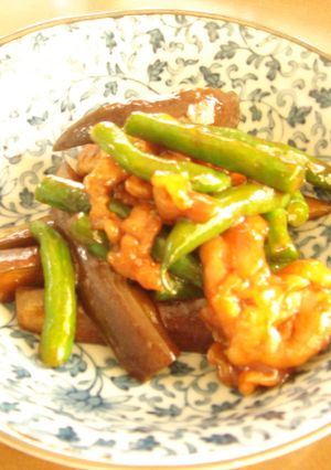 照り照り☆いんげんとなす豚肉の甘味噌炒め-レシピのメイン写真