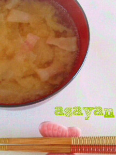 キャベツとベーコンの味噌汁-レシピのメイン写真
