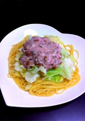 梅シラス納豆パスタ(^-^)-レシピのメイン写真