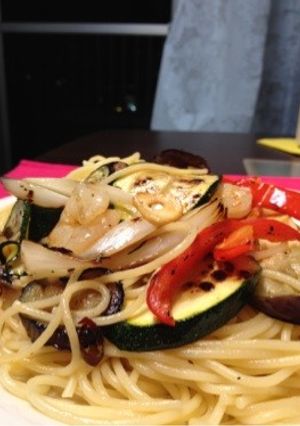 焼き野菜と海老のアーリオオーリオ-レシピのメイン写真