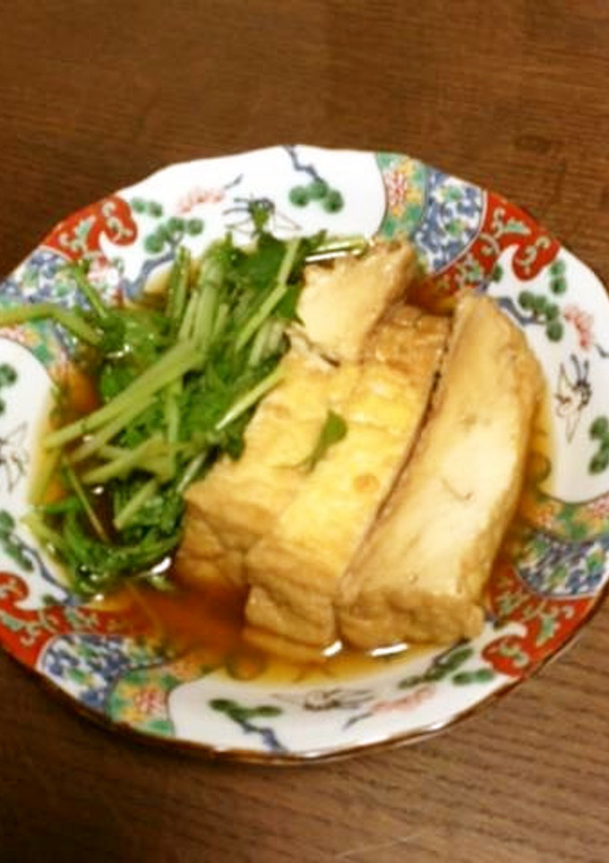 シンプル田舎料理☆厚揚げと水菜のさっと煮-レシピのメイン写真
