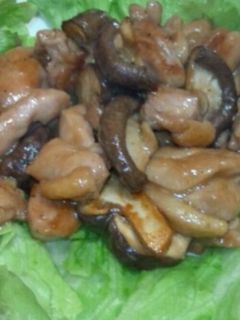 鶏モモと椎茸の蒲焼きのタレ炒め-レシピのメイン写真