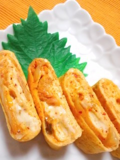 お弁当に♪キムチーズ卵焼き-レシピのメイン写真
