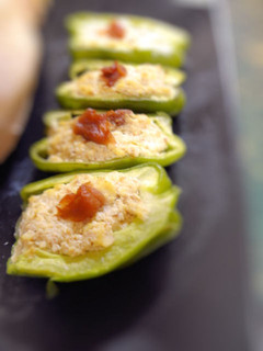 小さな野菜のおかず☆梅豆腐のピーマン焼き-レシピのメイン写真