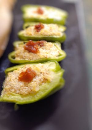 小さな野菜のおかず☆梅豆腐のピーマン焼き-レシピのメイン写真