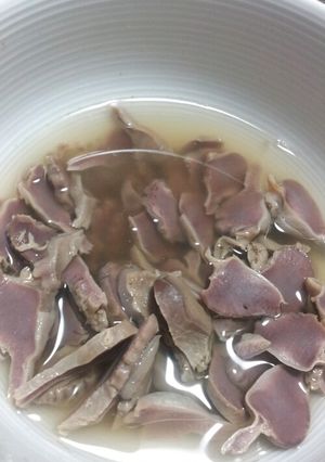 鳥の砂肝の酒のつまみ。-レシピのメイン写真