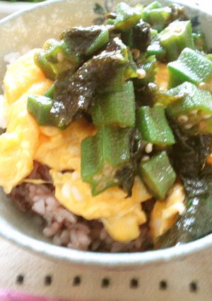 簡単☆オクラと海苔の卵のっけ丼-レシピのメイン写真