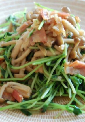 塩麹で*豆苗とベーコンの炒めもの-レシピのメイン写真