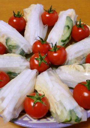 サラダ？おつまみ？鶏ささみの生春巻き-レシピのメイン写真