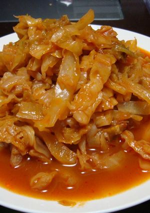 キャベツと豚肉のケチャップ煮込み-レシピのメイン写真