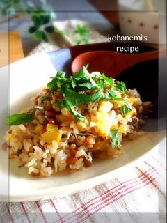 納豆炒飯*食感楽し♡たくあん入り-レシピのメイン写真