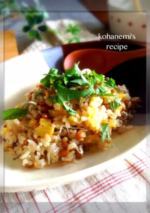 納豆炒飯*食感楽し♡たくあん入り-レシピのメイン写真