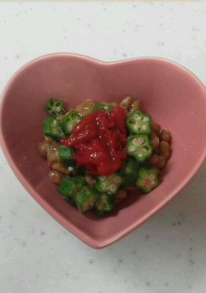 ねばねば好き☆納豆＆おくらの梅肉添え-レシピのメイン写真
