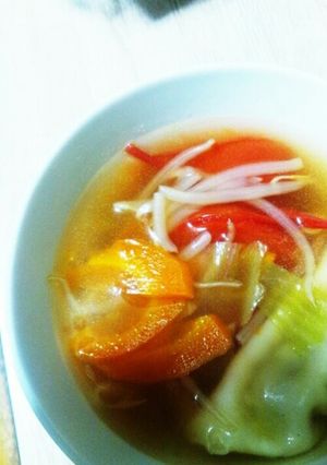 夏のさっぱり野菜スープ—餃子入り-レシピのメイン写真