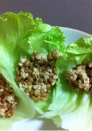 ヘルシー納豆と鶏挽肉のレタス包み-レシピのメイン写真
