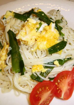 ニラと素麺のさぱりチャンプルー☆-レシピのメイン写真