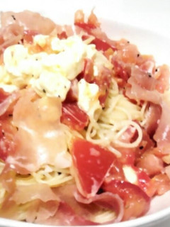 夏にぴったり!生ハムの冷製パスタ-レシピのメイン写真