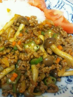 挽き肉とオクラのドライカレー-レシピのメイン写真