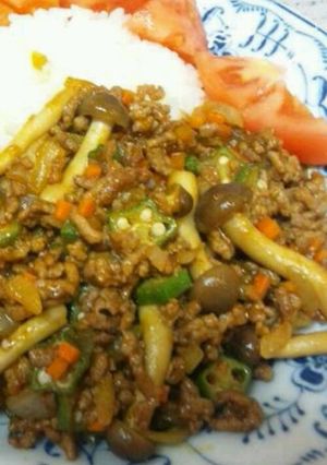 挽き肉とオクラのドライカレー-レシピのメイン写真