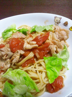 ガッツリガーリック醤油とトマトのパスタ☆-レシピのメイン写真