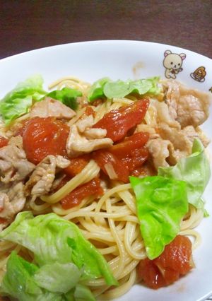 ガッツリガーリック醤油とトマトのパスタ☆-レシピのメイン写真