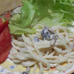 รูปของ 残ったたらこスパゲティーで夕飯にサラスパ