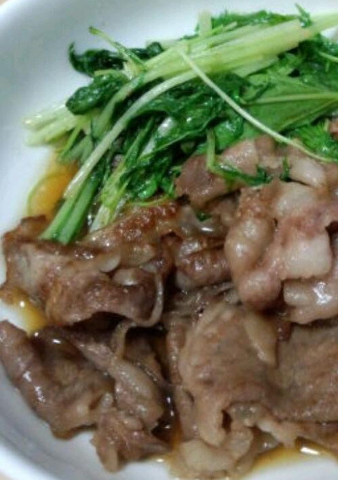 簡単！水菜と牛肉のさっと、甘辛煮-レシピのメイン写真