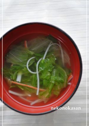 包丁いらず！レタスとカニカマのスープ-レシピのメイン写真