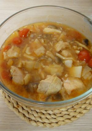 鶏むね肉とぶなしめじのトマト煮-レシピのメイン写真