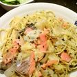 鮭パスタ(青じそ味)。