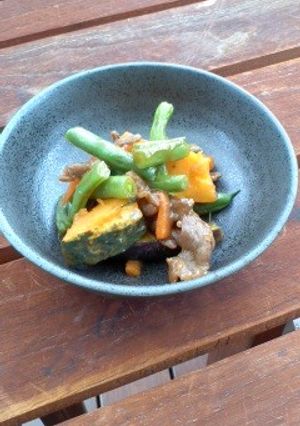 夏野菜たっぷり♪牛肉のカレー味噌炒め-レシピのメイン写真